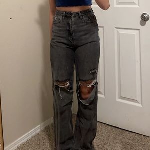 pacsun washed black ripped boyfriend jeans